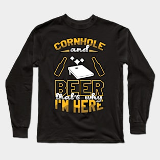 Beer Bean Sand Bag Toss Cornhole Long Sleeve T-Shirt